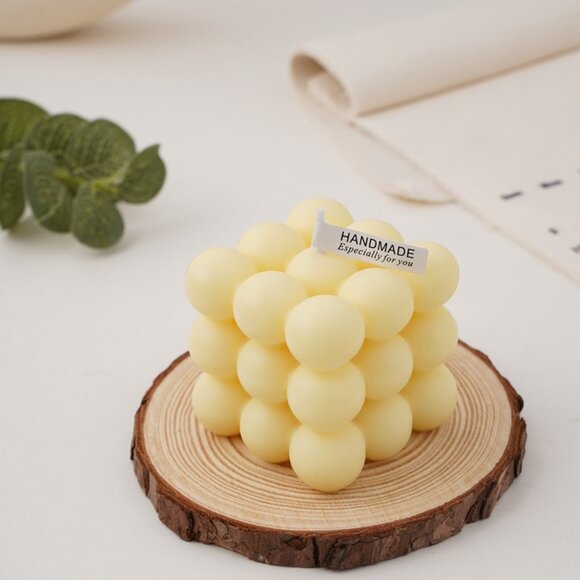 ✨ Aesthetic Bubble Cube Candle 🕯️ Soy Wax Scented Home Decor Gift - Picture 6 of 14
